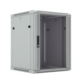 Шкаф настенный 19", 18U, 908x600х600мм, стеклянная дверь, серый, DANNMAN WXP1866GGY