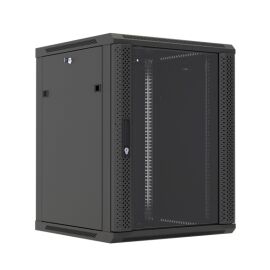 Шкаф настенный 19", 22U, 1086x600х450мм, стеклянная дверь, черный, DANNMAN WXP2245GBK