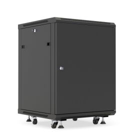 Шкаф настенный 19", 15U, 775x600х600мм, металлическая дверь, черный, DANNMAN WXP1566SFBK