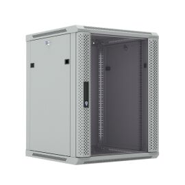 Шкаф настенный 19", 15U, 775x600х450мм, стеклянная дверь, серый, DANNMAN WXP1545GGY