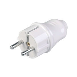 Вилка разборная прямая ВПп10-01-Ст, с з/к, 16А, белая, IEK EVP10-16-01-K01