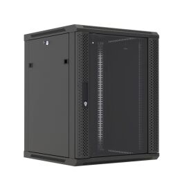 Шкаф настенный 19", 22U, 1086x600х600мм, стеклянная дверь, черный, DANNMAN WXP2266GBK