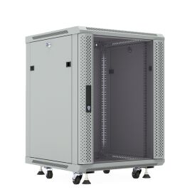 Шкаф настенный 19", 22U, 1086x600х600мм, стеклянная дверь, серый, DANNMAN WXP2266GFGY