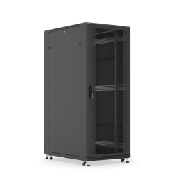 Шкаф напольный 19", 27U, 1388x600х600мм, перфорированные двери, черный, DANNMAN TXQ2766PPBK