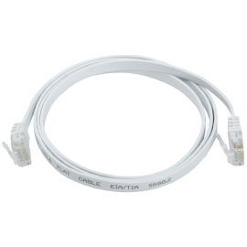Патч-корд 4 пары, 2хRJ45, 3м, Кат.6, UTP, белый, PVC, плоский, ITK PC08-C06U-3M-FL