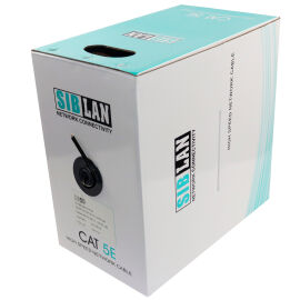 Кабель U/UTP 4 пары, Кат.5e, внеш., 0,50мм, CCA, PE, черный, 305м, SIBLAN T-431