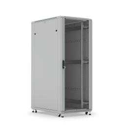 Шкаф напольный 19", 42U, 2055х800х1000мм, стеклянная передняя дверь, задняя металлическая, серый, DANNMAN TXQ4281GSGY