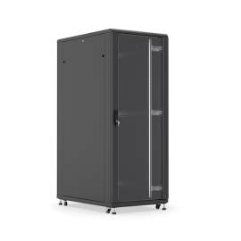 Шкаф напольный 19", 42U, 2055x800х800мм, стеклянная передняя дверь, задняя металлическая, черный, DANNMAN TXQ4288GS30BK