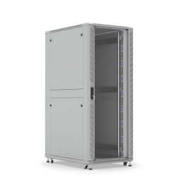 Шкаф напольный 19", 22U, 1166x800х800мм, стеклянная передняя дверь, задняя металлическая, серый, DANNMAN SXT2288GSGY