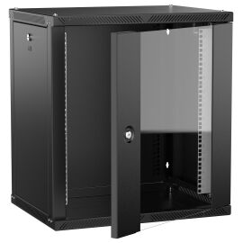 ITK LINEA W Шкаф настенный 12U 600х450мм дверь стекло черный 2.0
