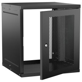 Шкаф настенный 19" 12U 600х600мм перфорированная дверь черный GENERICA