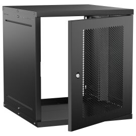 Шкаф настенный 19" 12U 600х650мм перфорированная дверь черный GENERICA