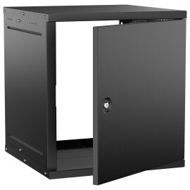 Шкаф настенный 19" 12U 600х600мм металлическая дверь черный GENERICA