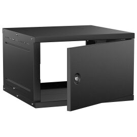 Шкаф настенный 6U 600х600мм металическая дверь черный GENERICA