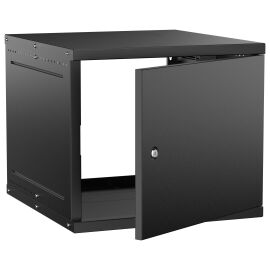 Шкаф настенный 19" 9U 600х650мм металлическая дверь черный GENERICA