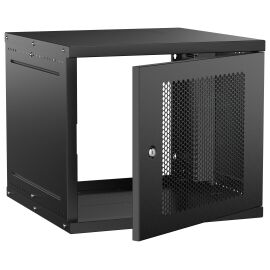 Шкаф настенный 19" 9U 600х600мм перфорированная дверь черный GENERICA