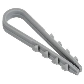 Дюбель-хомут 5х10мм для круглого кабеля нейлон серый (100шт/упак) GENERICA