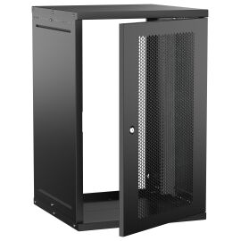 Шкаф настенный 19" 18U 600х600мм перфорированная дверь черный GENERICA
