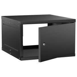 Шкаф настенный 19" 6U 600х650мм металлическая дверь черный GENERICA