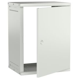 Шкаф настенный 19" 15U 600х450мм металлическая дверь серый GENERICA