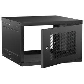 Шкаф настенный 19" 6U 600х600мм перфорированная дверь черный GENERICA