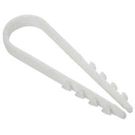 Дюбель-хомут 11х18мм для круглого кабеля нейлон белый (100шт/упак) GENERICA