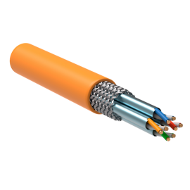 Кабель S/FTP 4 пары, Кат.7а, внутр., 0,58мм, LSZH, оранж., 305м, ITK LC1-C7A04-627-P