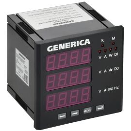 Мультиметр цифровой щитовой трехфазный RS-485 96х96мм LED GENERICA