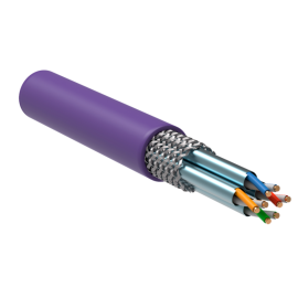 Кабель S/FTP 4 пары, Кат.6а, внутр., 0,57мм, LSZH, фиолет., 305м, ITK LC1-C6A04-626