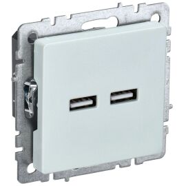 BRITE Розетка USB A+A 5В 3,1А РЮ10-1-БрЖ жемчуг IEK