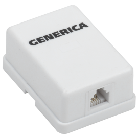 Розетка настенная RJ12, 1 порт, кат.3, UTP, GENERICA CS2-3C03U-12-G