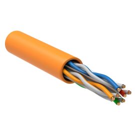 ITK Витая пара U/UTP кат.6 4х2х24AWG solid LSZH нг(А)-HF slim оранжевый (305м)