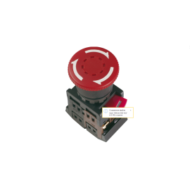 Кнопка AE-22 "Грибок" с фикс.красн.d22мм 240В 1з+1р, IEK BBG10-AE-K04