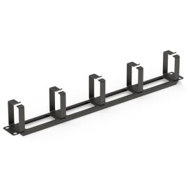 Организатор горизонтальный 19", 1U, 5 колец, черный, DANNMAN 4101609