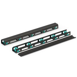 Организатор вертикальный 42U, с крышкой, 5 колец (пласт.), черный, DANNMAN 4114209 