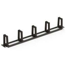 Организатор горизонтальный 19", 1U, 5 колец (пласт.), черный, DANNMAN 4101509