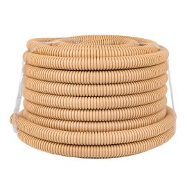 Труба гофр. ПВХ с протяжкой d25 мм (25 м) свет. дерево EKF-Plast                                    