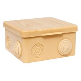 Коробка распределительная КМР-030-014 с крышкой (100x100x55), 8 мембр. вводов светл. дер. IP54 EKF  