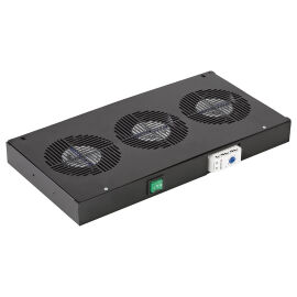 Модуль вентиляторный ВМ-3-19"-Т-Ч, 3 вентилятора с термореле, черный, ССД 130411-01257