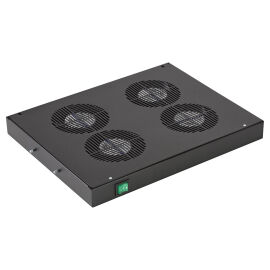 Модуль вентиляторный ВМ-4-19"-Ч, 4 вентилятора с термодатчиком, 35С, чёрный, ССД 130411-01253