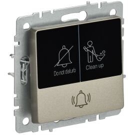 Кнопка звонка с индикацией для отелей ВС10-1-9-БрШ, 10А, шампань, IEK BR-V14-2-10-K37