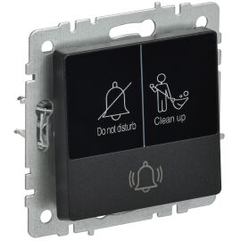 Кнопка звонка с индикацией для отелей ВС10-1-9-БрЧ, 10А, черный, IEK BR-V14-2-10-K02