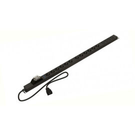 Блок розеток вертик. 12 гнезд (Schuko)+4 гнезда, вход C13, 10A, черный, кабель 2,5м, DANNMAN 7000510