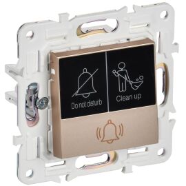 Кнопка звонка с индикацией для отелей SK-V17Sa, 10А, песочный, IEK SK-V14-2-10-K98