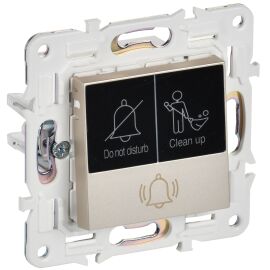 Кнопка звонка с индикацией для отелей SK-V17Sh, 10А, шампань, IEK SK-V14-2-10-K37