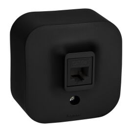 Розетка для открытой установки компьютерная RJ45, кат.5E, UTP, черная, матовая, IEK 782480