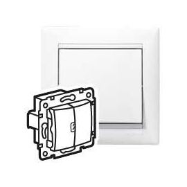 VALENA DIY Переключатель 2-клавишный схема 6/2 10АХ безвинтовые зажимы белый