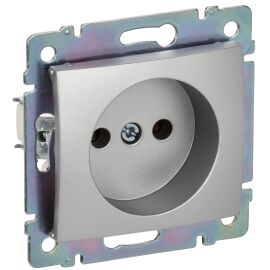 VALENA DIY Розетка 1-местная без заземления без защитных шторок 16А алюминий