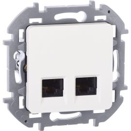 INSPIRIA Розетка компьютерная двойная RJ45 категория 5Е UTP белый