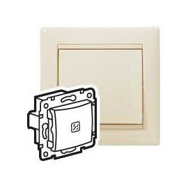 VALENA DIY Выключатель 1-клавишный с подсветкой схема 1L 10АХ безвинтовые зажимы слоновая кость